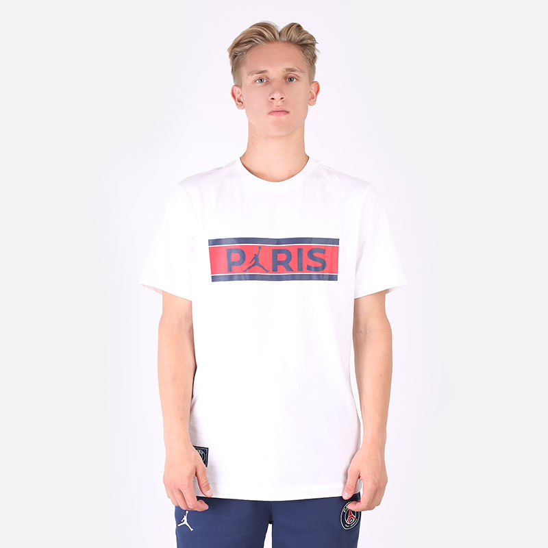 мужская белая футболка Jordan Paris Saint-Germain T-Shirt DB6510-100 - цена, описание, фото 3